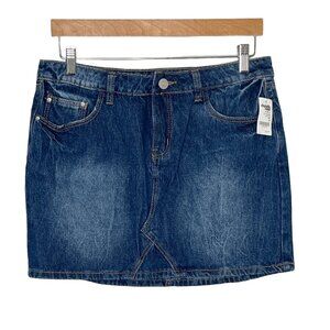 Charlotte Russe Skirt Womens Size Medium Blue Jean Denim Casual Juniors Refuge